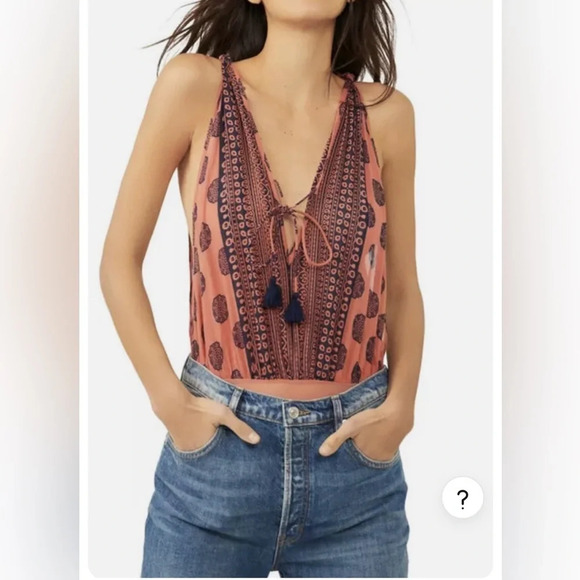 Free People Intimately Soul Of The Sun Bodysuit Boho Brick Combo Size Small - Picture 4 of 8